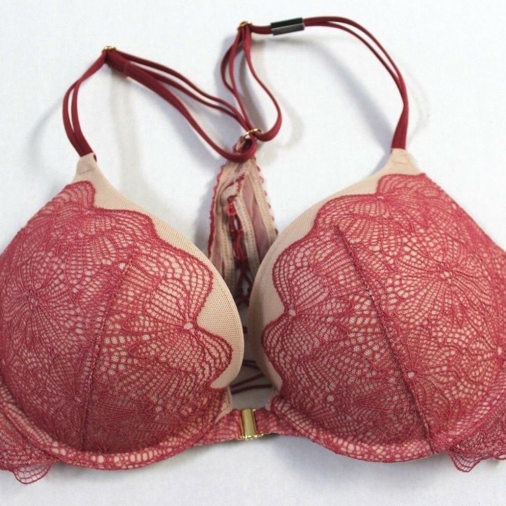 Victoria's Secret Push-Up Underwire Front Closure Crisscross Back Bra